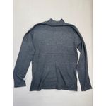 T Tahari Womens Mock Neck Sweater Top Size S Dark Grey Soft Knit Metallic Logo Photo 3
