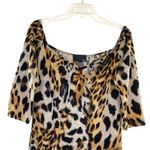 G1K Knit Sweater Dress Leopard Animal Print Midi Black Size L Photo 1