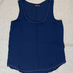 a.n.a  A New Approach | Blue Studded Tank Blouse | Medium Photo 0