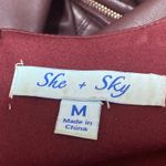 She & Sky  Maroon Red Sleeveless Faux Leather Vegan A Line Mini Dress Size M Photo 2