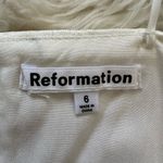 Reformation Giorgia Top Strapless Smocked Back White Floral Brocade Sz 6 Photo 5