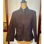 White House | Black Market Size 12 (runs small) Jean Jacket with Silver Zippers Photo 0