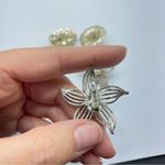 Vintage Sarah Coventry Silver Tone Clip On Earrings Two Pair Set Flowers Photo 4