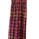 Lavender Brown  Orange Pink Burgundy Fall Houndstooth Maxi Dress Size‎ S Small Photo 0
