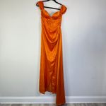 Miss Circle Zayda Orange High Slit Corset Satin Gown Women’s Size Small Photo 2