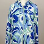 Hill House Allie Zip Up Sweatshirt Hoodie Kaleidoscopic Beach Blue Fleece S NWT Photo 5