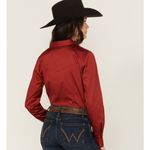 Shyanne  Women’s Solid Long Sleeve Button Down Stretch Riding Shirt Size Large Photo 4