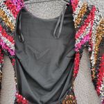 B Darlin Sequined Low-Back Mini Dress Juniors XS Multi Crew Neck Long Sleeve Photo 7