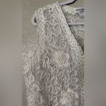 Boho VTG Ivory Lace Floral Vest S/M Open Front Sleeveless Floral Festival Top Size undefined Photo 4