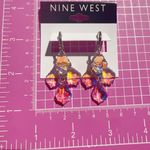 Nine West  transparent crystal drops silver tone earring 925 sterling silver post Photo 4