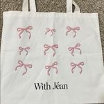 With Jean  Tote Bag with Pink Bow Accents Photo 1
