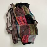 Patchwork Backpack Sack Boho Artsy Ethnic Festival International Nepal Pockets Black Photo 9