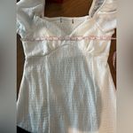 Source Unknown Unbranded White Textured Puff Sleeve Midi Dress Square Neck XS-S Photo 7