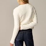 J.Crew NWT  Odette Cable-Knit Sweater Lady Jacket Cotton Blend Bouclé Ivory M Photo 2