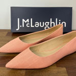 J. McLaughlin  Gale Flat NEW $248 Women 8 Pink Point Toe Cotton Career Ballet Photo 0
