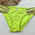 Seafolly  Australia Bikini Bottom Neon Yellow 4 Chevron Swim Swimsuit Photo 0