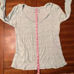 Old Navy Light Blue Green Long Sleeve Paisley Print Scoop Neck Blouse Size Large Photo 6