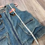Vintage Harley Davidson patchwork denim vest motorcycle Blue Size L Photo 3