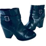 ALDO Black faux leather Buckle Strap Ankle Boots size 7.5 Photo 0