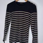 J. McLaughlin  Small Black Gold Shimmer‎ Stripe Long Sleeve Top Photo 0