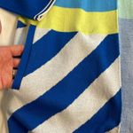 Lands' End Multicolor Color Block Open Cardigan Blue Orange White Pockets Artsy S Photo 5