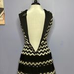 Betsy and Adam Black / Silver Chevron Striped Sleeveless Cocktail Dress Size 8 Photo 12