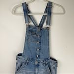 Hollister Light Wash Distressed Denim Overalls Sz XS Boho Western Photo 2