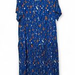 Blue Floral Short Sleeve Maxi Dress XXL Size 2X Photo 0