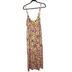 Bar III NEW Leopard Cheetah Print Sleeveless Maxi Dress Pink Yellow Summer XL Photo 7