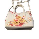 Lauren Conrad Floral Handbag White Pink Small Tote Crossbody Bag 10"x8" Fashion Photo 4