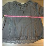 POL Boho Cottage Peasant Blouse Womens Medium Black Lace Whimsigoth Photo 8
