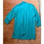 Ekouaer NWT  Teal Button Front Long Sleeve Shirt Dress Size XL Photo 4