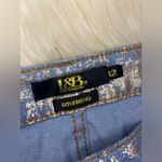 L&B  Lucky & Blessed boyfriend denim and Gold shimmer pants sz 12 Photo 1