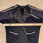 POL  open front embroidered lace washed‎ black oversized cardigan size S Photo 7