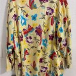 Ny Collection  Yellow Button Floral light weight sweater 3/4 length sleeve 2xl Photo 2