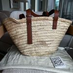 Loewe  x Paula’s Ibiza Basket Small Bag in Palm Leaf with Leather Handles in Tan Photo 10