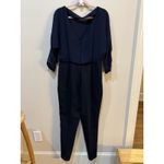 Reiss Ania Jumpsuit size 8 navy long sleeve Blousen Double Layer Top Photo 5