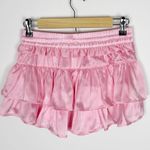 Shug Lala Skirt Ballerina Pink Silk Ruffle Mini Skirt Size Small Photo 2