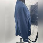 Elegant Blue Blazer with Pearl Trim Button Photo 4