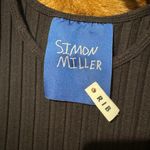 Simon Miller Lani Dress Ribbed Maxi Sleeveless Tank Black Stretch Size M Photo 2