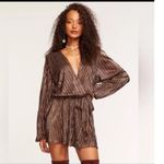 Ramy Brook Multicolor Metallic A-Line Long Sleeves Elise Vincy Dress Size Small Photo 5