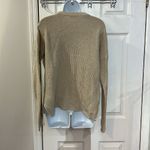 Madewell  Sweater Women Beige Knit Cotton Blend Long Sleeve Slit Pullover size S Photo 2