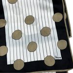 1960s Vera Neumann Polka Dot Silk Scarf Black Cream Gold Mod Long Scarf Vintage Photo 4