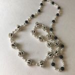 Handmade Faux White pearl Black beaded Necklace Photo 1