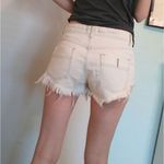 Free People  White Distressed High Rise Shorts Photo 1