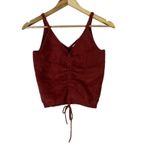 Charmed Hearts NWT Fuzzy Crop Cami Womens L Rust Knit Festival Coquette Y2K Photo 1