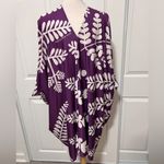 Kini Zamora Dress Purple White Bathing Suit Beach Cover Up Cold Shoulder Kaftan Size undefined Photo 2