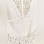 ZARA NWT  Silver Sequin Ivory / Cream Halter Top Size Small Photo 4