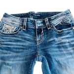 Vigoss Women's  Ripped‎ Distressed Skinny Jeans Dk Wash Denim Embellished Pockets Photo 4