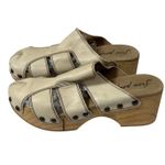 Free People New  Libra Leather Fisherman Wedge Wooden Clogs Photo 1